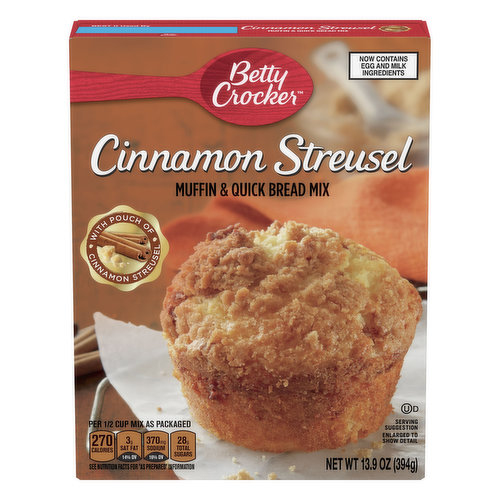 Betty Crocker Muffin & Quick Bread Mix, Cinnamon Streusel