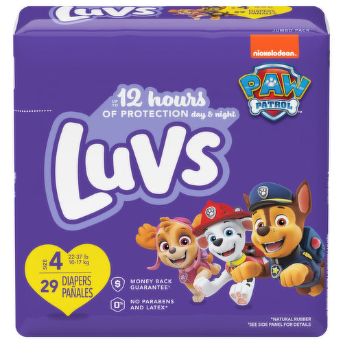 Luvs Diapers, 4 (22- 37 lb), Paw Patrol, Jumbo Pack