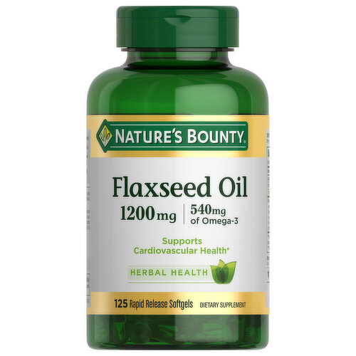 Nature's Bounty Flaxseed Oil, 1200 mg, Rapid Release Softgels