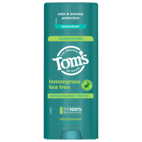 Tom's of Maine Deodorant, Lemongrass Tea Tree, Aluminum Free