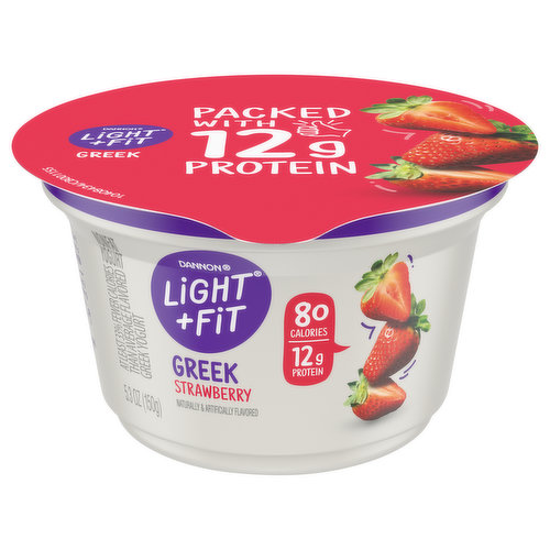 Give your taste buds a reason to rejoice with Dannon Light + Fit Strawberry Greek Nonfat Yogurt. Our Greek nonfat yogurt comes in single-serve cups, so you can live your life uninterrupted and enjoy them on the go. And with 80 calories and 12g of protein per 5.3 oz serving, it’s a delicious, convenient option that helps you stick to a healthy routine.
At Light + Fit, we believe that healthy living feels lighter when defined by what’s right for you. We commit to opening the door to a world of health where you are free to be who you are. With our wide selection of yogurts and protein smoothies, we make it easier to define healthy living with joyfully, fulfilling foods and experiences that are in tune with your unique body needs. Light + Fit nonfat yogurt and nonfat yogurt drinks are not only delicious, but also fit nicely into your wellness routine. Add Some Light to your day with Light + Fit!