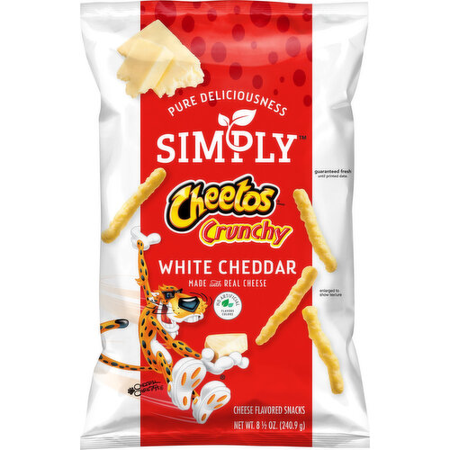 Cheetos Cheese Snacks, White Cheddar, Crunchy