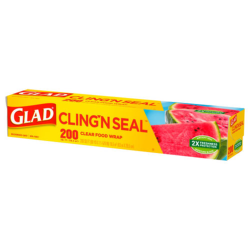 Glad Press'n Seal Plastic Multipurpose Food Wrap, 140 sq ft Roll