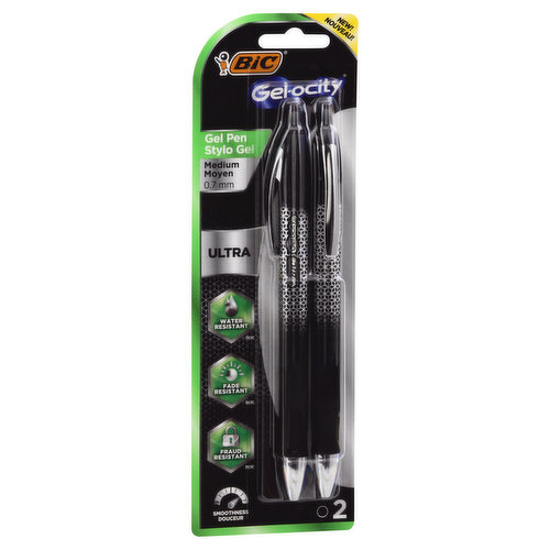BiC Gel Pen, Black, Ultra, Medium (0.7 mm)