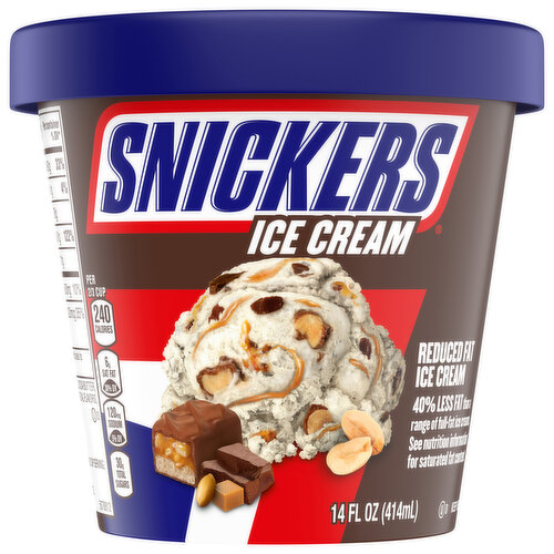 Snickers Ice Cream, Reduced Fat, Vanilla Flavored