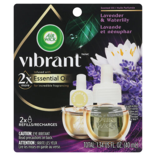 Air Wick Essential Oil, Vibrant, Lavender & Waterlilly, Refills