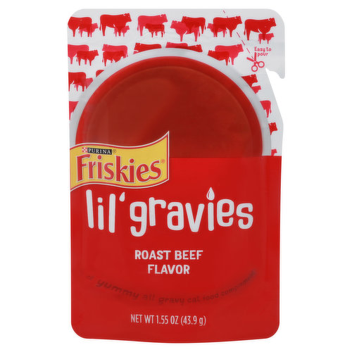 Friskies Cat Food, Roast Beef Flavor, Lil' Gravies