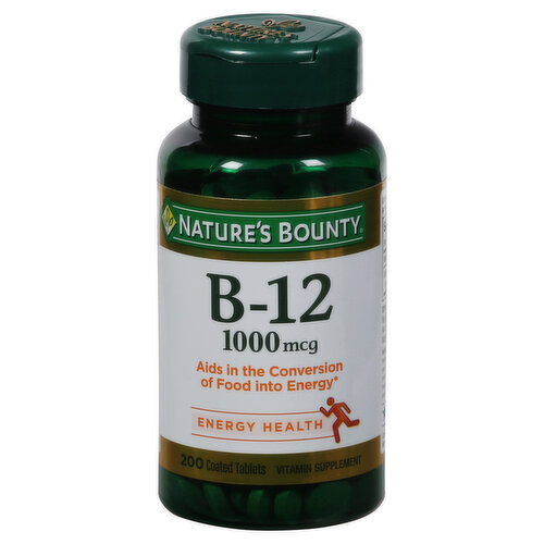 Nature's Bounty Vitamin B-12, 1000 mcg, Coated Tablets