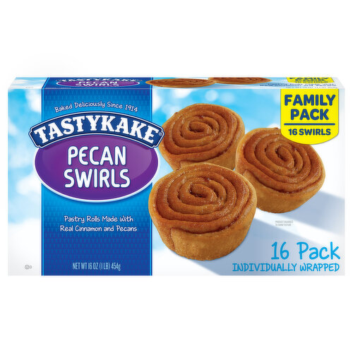Tastykake Pecan Swirls, Family Pack, 16 Pack