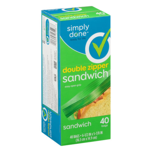 Simply Done - Simply Done, Zipper Square Snack Bags (100 count), Shop