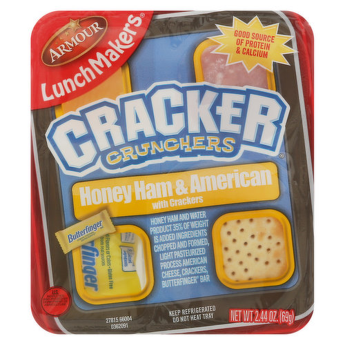 LunchMakers Cracker Crunchers, Honey Ham & American with Crackers