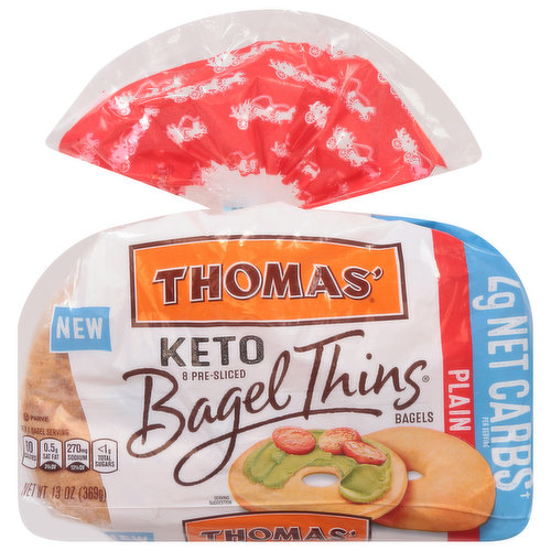Thomas' Bagels, Keto, Plain, Pre-Sliced