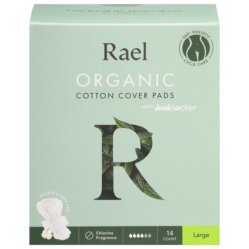 Rael Cotton Cover Pads, Organic, Large