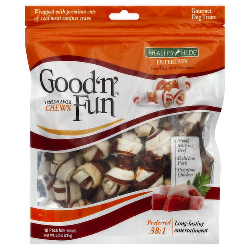 Healthy Hide Chews, Triple-Flavor Mini-Bones