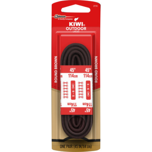 Kiwi Outdoor Laces, Round Brown, 45 Inch