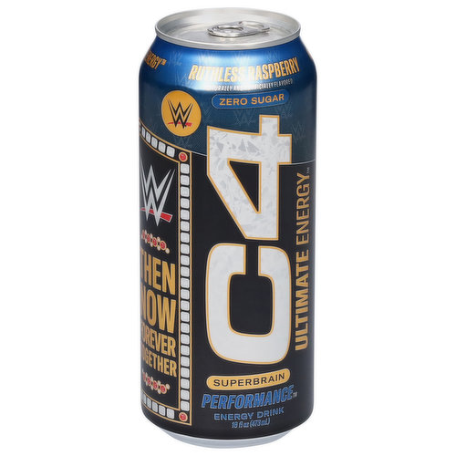 C4 Energy Drink, Performance, Zero Sugar, Strawberry - Brookshire's