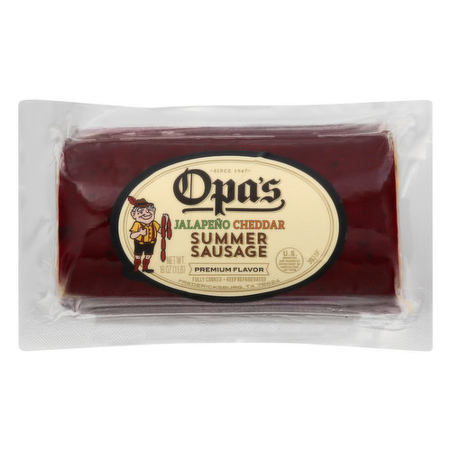 Opas Summer Sausage, Jalapeno Cheddar