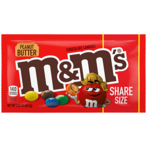 M&M's Chocolate Candies, Peanut Butter, Share Size