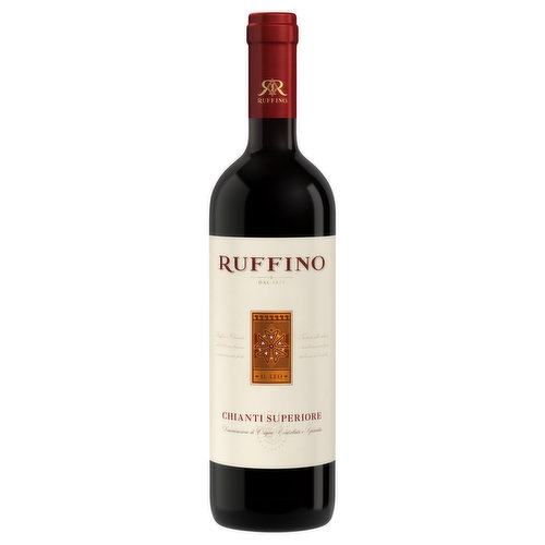 Ruffino Chianti Superiore tells the story of a rich heritage built on quality since 1877, when Ilario and Leopoldo Ruffino began this journey. Based on Sangiovese varietal, Il Leo is a luscious, medium-bodied wine full of dark cherry and plum flavors with a touch of sweet spice; a perfect match for your favorite pasta, red meats and medium-aged cheeses.