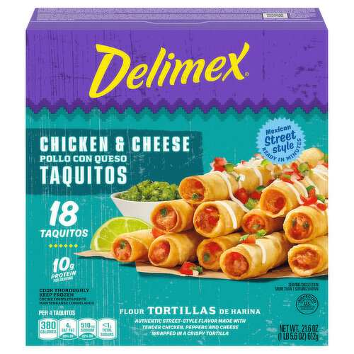 Delimex Taquitos, Chicken & Cheese, Mexican Street Style