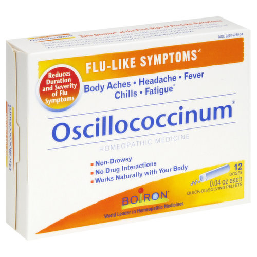 Boiron Oscillococcinum, Flu-Like Symptoms, Quick-Dissolving Pellets