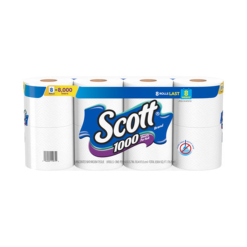 Scott Unscented Bathroom Tissue 8 Rolls