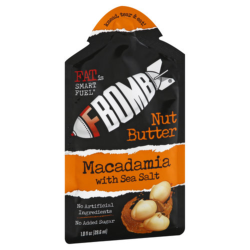 FBOMB Nut Butter, Macadamia with Sea Salt