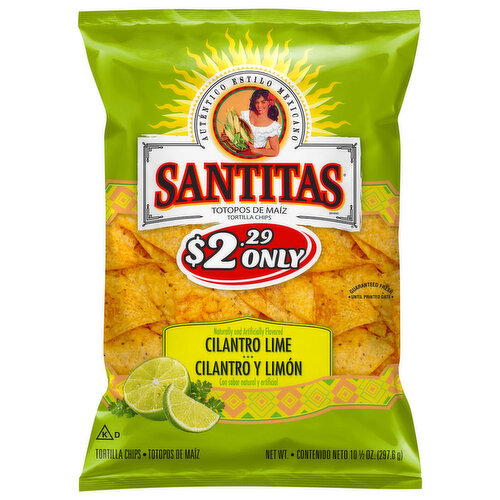 Santitas Tortilla Chips, Cilantro Lime