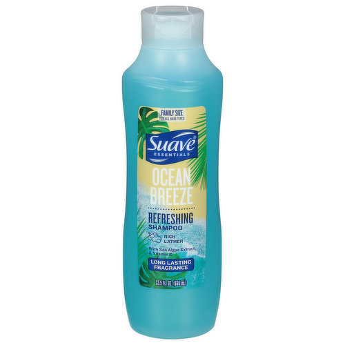 Suave Essentials Shampoo, Ocean Breeze, Refreshing, Family Size