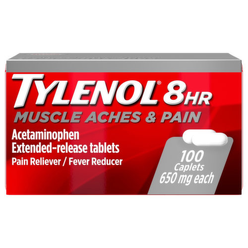 Tylenol Muscle Aches & Pain, 650 mg, 8 HR, Extended-Release Tablets, Caplets