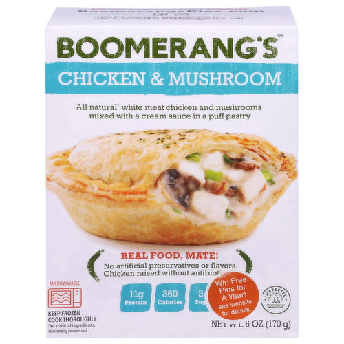 Boomerang's Pie, Chicken & Mushroom