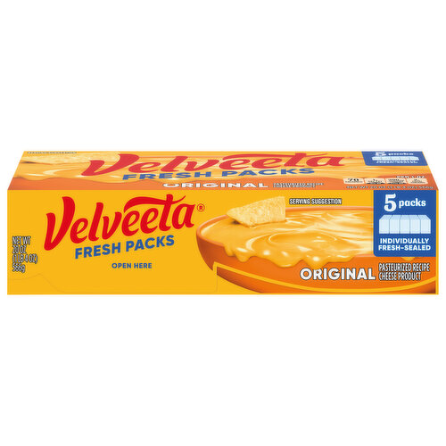 Velveeta Cheese, Original, Fresh Packs, 5 Pack