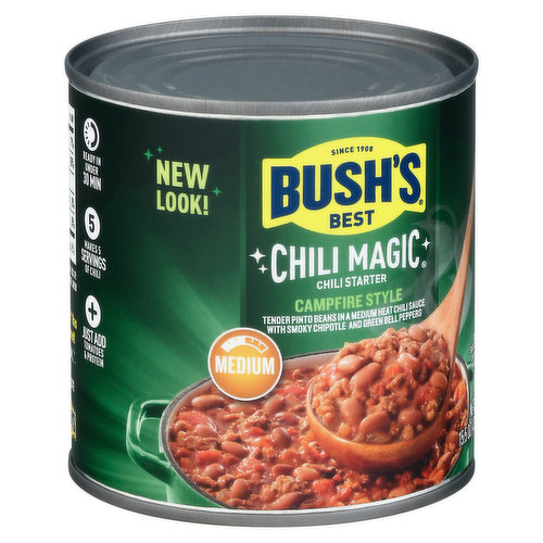 Bush's Chili Magic Hearty Heat Chili Starter, 15.5 oz, Can