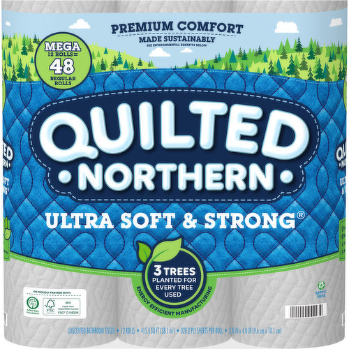 Quilted Northern Ultra Plush Bathroom Tissue, Unscented, Double Rolls,  3-Ply, Toilet Paper