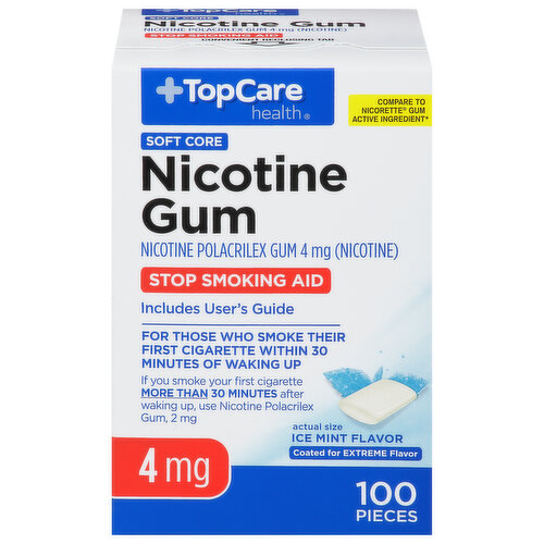 TopCare Nicotine Gum, 4 mg, Ice Mint Flavor