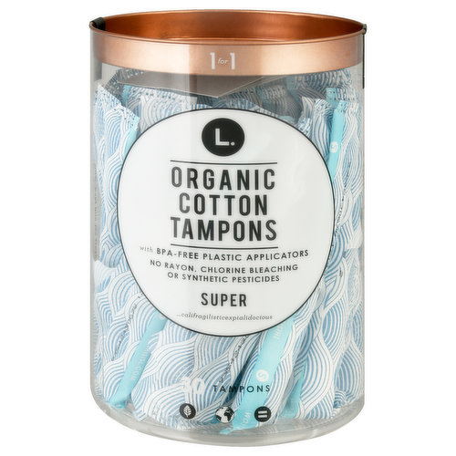 GOTS: Global Organic Textile Standard. Organic Certified by OTCO. 1 for 1. With BPA-free plastic applicators. No rayon, chlorine bleaching or synthetic pesticides. Super Califragilisticexpialidocious. By women for women. No exhausted cliches. Just the quality you expect & the authenticity you deserve. www.thisisL.com. We'd love to hear from you! 1 (888) 574-9646. Certified B Corporation. Thanks for helping a girl out. In many countries around the world, girls miss school due to a lack of access to pads to girls who need them. By supporting organizations and female entrepreneurs who make and donate pads to their communities and strengthen the power of women's collective action for lasting change. Because it's not just what you give, it's how you give. Every L purchase supports women as agents of change. Learn more at thisisL.com. Bottle Made Beautiful: Made with 30% recycled plastic. With BPA-free plastic applicators. Cruelty-free. Made in the USA with domestic and imported materials.