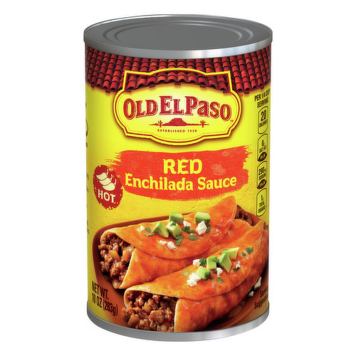 Per 1/4 Cup Serving: 20 calories; 0 g sat fat (0% DV); 290 mg sodium (13% DV); 1 g total sugars. Partially produced with genetic engineering. Learn more at Ask.GeneralMills.com. www.OldElPaso.com. how2recycle.info. To get inspired. Visit us at: www.OldElPaso.com. Questions or comments? Call 1-800-300-8664 Mon - Fri 7:30 am - 5:30 pm CT information from label and end of can will be helpful. Old El Paso Consumer Services. PO Box 200 Minneapolis, MN 55440.