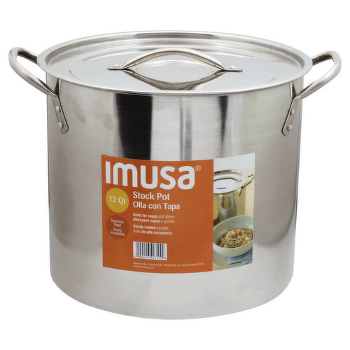 Imusa Stainless Steel Stock Pot with Lid