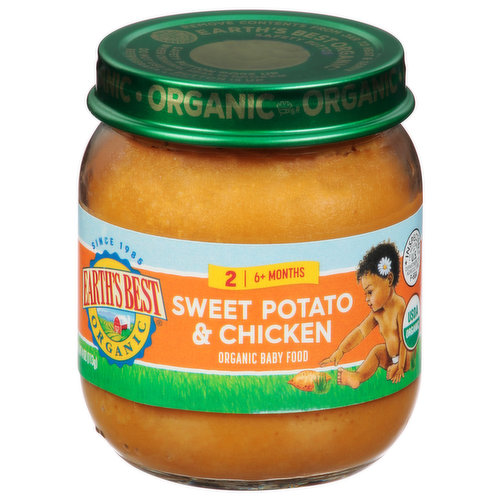 Earth's Best Baby Food, Organic, Sweet Potato & Chicken, Stage 2, 6+ Months