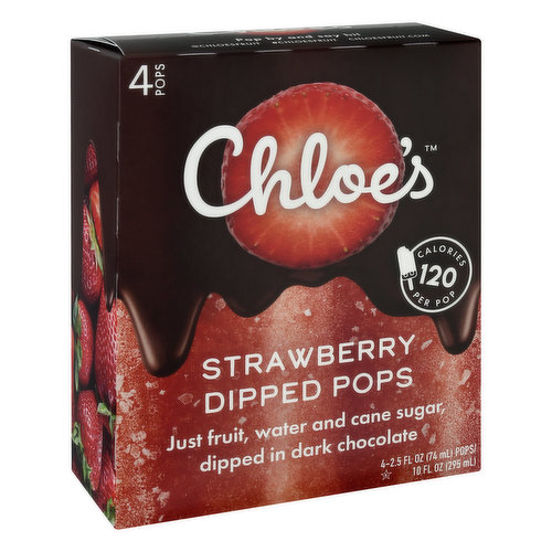 Chloe's Pops, Strawberry, Dipped