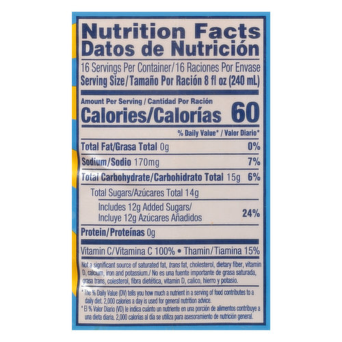 Nutrition Facts  Florida Citrus Orange Juice