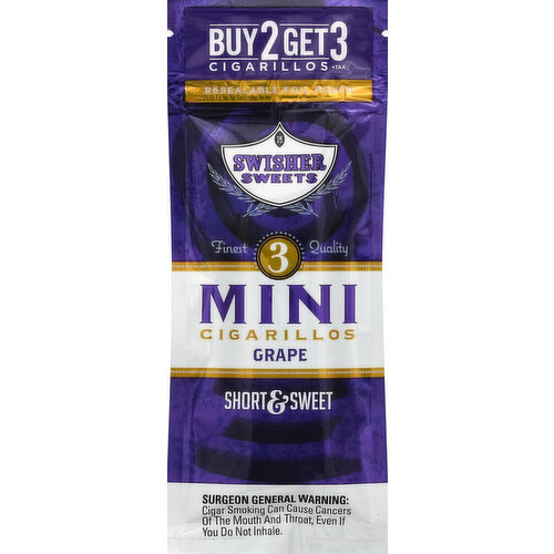 Swisher Sweets Cigarillos, Mini, Grape