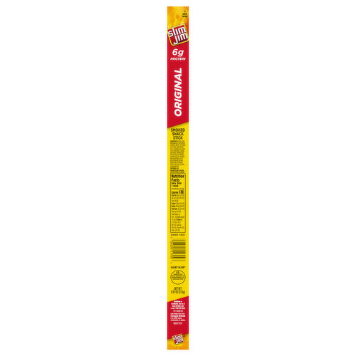 Slim Jim Snack Stick, Smoked, Original, Giant Slim