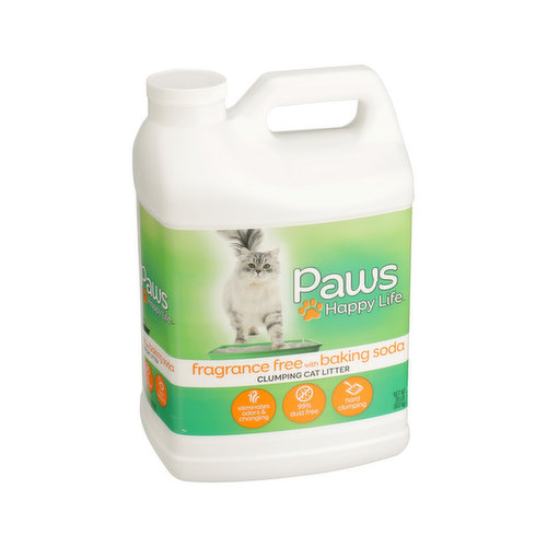 Paws Happy Life Clumping Cat Litter, Fragrance Free With Baking Soda