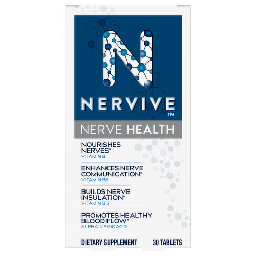 Nervive comes from the world’s #1 selling nerve care company‡, and we have been working globally in nerve care for over 50 years. We’ve taken that experience and expertise and created Nervive Nerve Health to fortify your nerve health*. Healthy nerves transmit signals between your brain and your fingers, hands, toes, and feet. Nervive Nerve Health helps maintain this healthy nerve function*. B Complex Vitamins nourish and generate energy for your nerves, enhance nerve communication, and build nerve insulation that help protect nerves, and Alpha Lipoic Acid promotes healthy blood flow to your nerves*. Try Nervive Nerve Health to fortify your nerve health*. Also available from Nervive: Nerve Relief, which provides relief from occasional nerve aches, weakness, & discomfort due to aging, and Nerve Relief PM, which helps you sleep*. All Nervive products are sugar free. *THESE STATEMENTS HAVE NOT BEEN EVALUATED BY THE FOOD AND DRUG ADMINISTRATION. THIS PRODUCT IS NOT INTENDED TO DIAGNOSE, TREAT, CURE, OR PREVENT ANY DISEASE.‡ Nicholas Hall’s global CHC Database, DB6, 2019 value sale at MSP