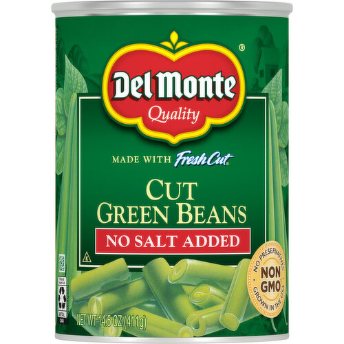 Del Monte Cut Green Beans, No Salt Added