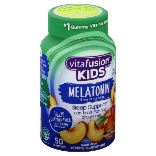Vitafusion Melatonin, Gummies, Tropical Peach, Kids