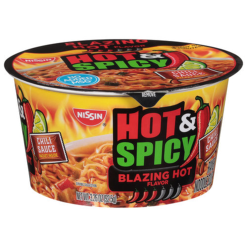 Nissin Hot & Spicy Blazing Hot Flavor Ramen Noodle Soup, 3.26 oz