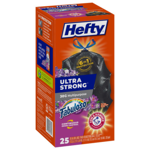 Hefty Ultra Strong Tall Kitchen Trash Bags, Fabuloso Scent, 13 Gallon, 80  Count