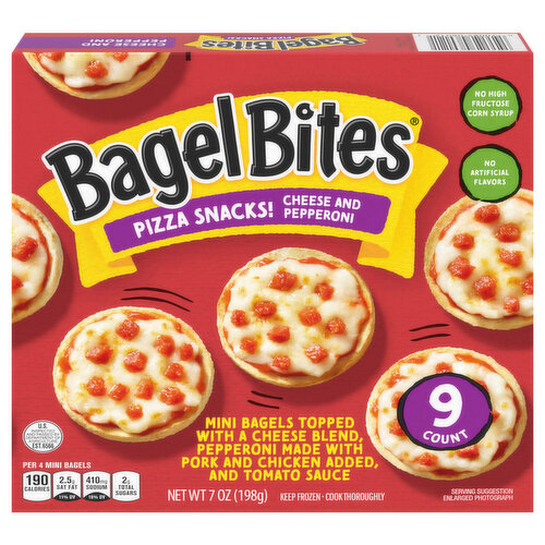 Bagel Bites Cheese & Pepperoni Mini Bagels, Frozen Appetizer